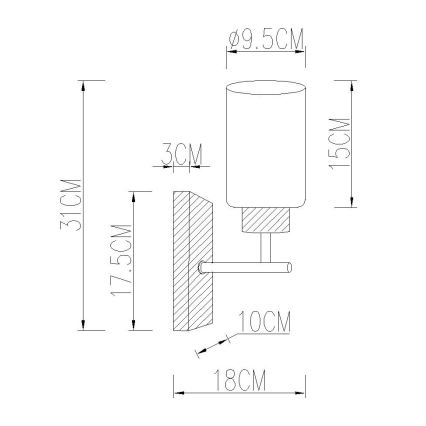 Globo - Επιτοίχιο φωτιστικό 1xE27/60W/230V δρυς/λευκό