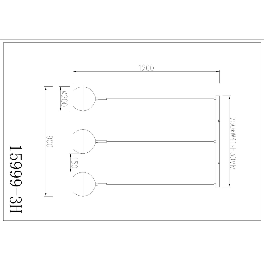 Globo - Κρεμαστό φωτιστικό με καλώδιο 3xE27/60W/230V