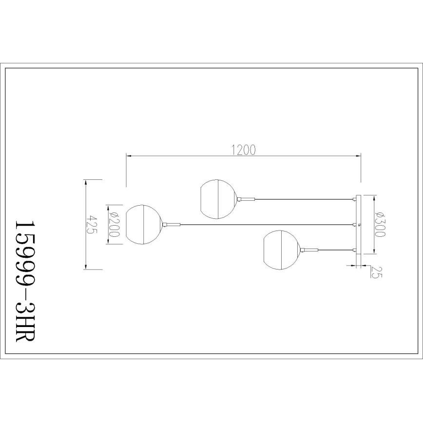 Globo - Κρεμαστό φωτιστικό με καλώδιο 3xE27/60W/230V