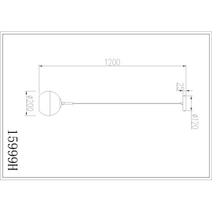 Globo - Κρεμαστό φωτιστικό με καλώδιο 1xE27/60W/230V, διάμ. 20 εκ.