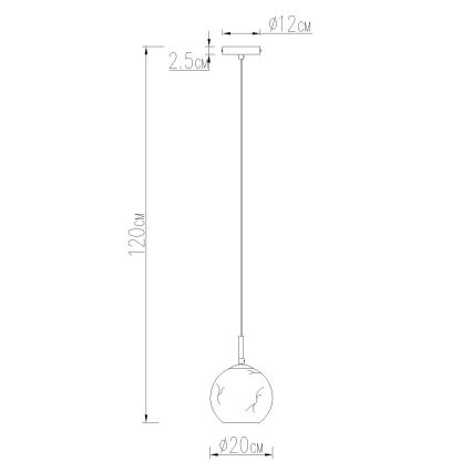 Globo - Κρεμαστό φωτιστικό με καλώδιο 1xE27/60W/230V Ø 20 cm