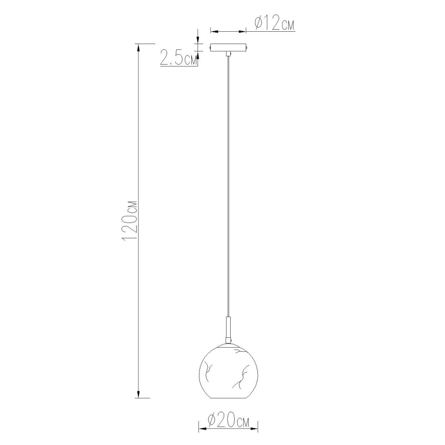 Globo - Κρεμαστό φωτιστικό με καλώδιο 1xE27/60W/230V Ø 20 cm