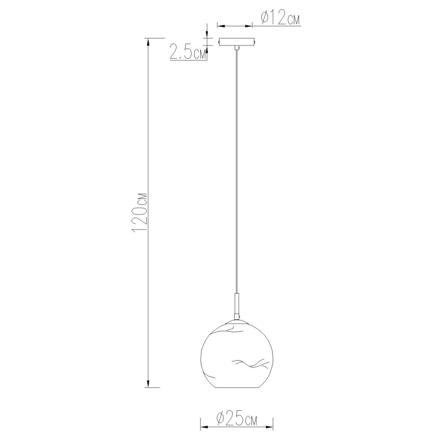 Globo - Κρεμαστό φωτιστικό με καλώδιο 1xE27/60W/230V Ø 25 εκ.