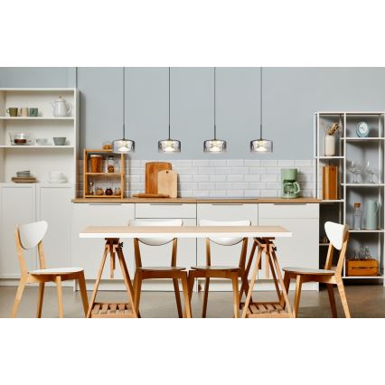 Globo - LED κρεμαστό φωτιστικό με καλώδιο LED/24W/230V μαύρο/καπνιστό