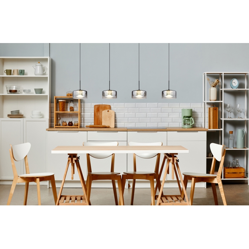Globo - LED κρεμαστό φωτιστικό με καλώδιο LED/24W/230V μαύρο/καπνιστό
