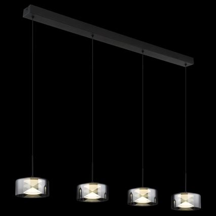 Globo - LED κρεμαστό φωτιστικό με καλώδιο LED/24W/230V μαύρο/καπνιστό