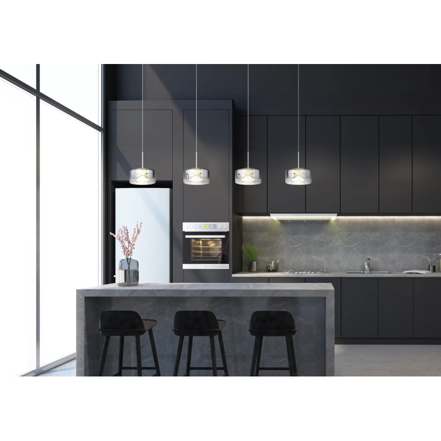 Globo - LED κρεμαστό φωτιστικό με καλώδιο LED/24W/230V λευκό/καπνιστό