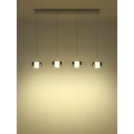 Globo - LED κρεμαστό φωτιστικό με καλώδιο LED/24W/230V λευκό/καπνιστό