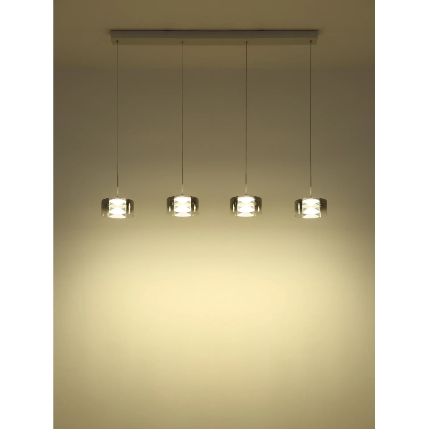 Globo - LED κρεμαστό φωτιστικό με καλώδιο LED/24W/230V λευκό/καπνιστό