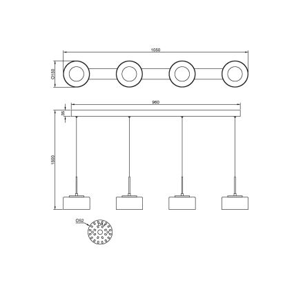 Globo - LED κρεμαστό φωτιστικό με καλώδιο LED/24W/230V λευκό/καπνιστό