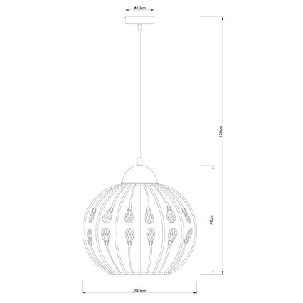 Globo - Κρεμαστό φωτιστικό με καλώδιο 1xE27/60W/230V Ø40 εκ.