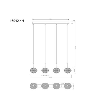 Globo -  Κρεμαστό φωτιστικό οροφής LED 4xLED/5,75W/230V 3000/4500/6500K