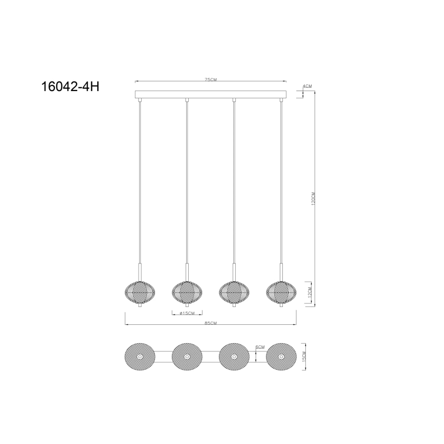 Globo -  Κρεμαστό φωτιστικό οροφής LED 4xLED/5,75W/230V 3000/4500/6500K