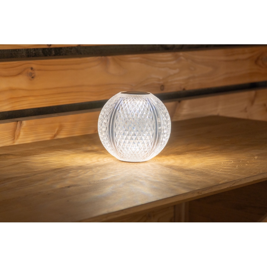 Globo - Επιτραπέζια λάμπα αφής dimming LED LED/2W/5V 1200 mAh USB διαφανής