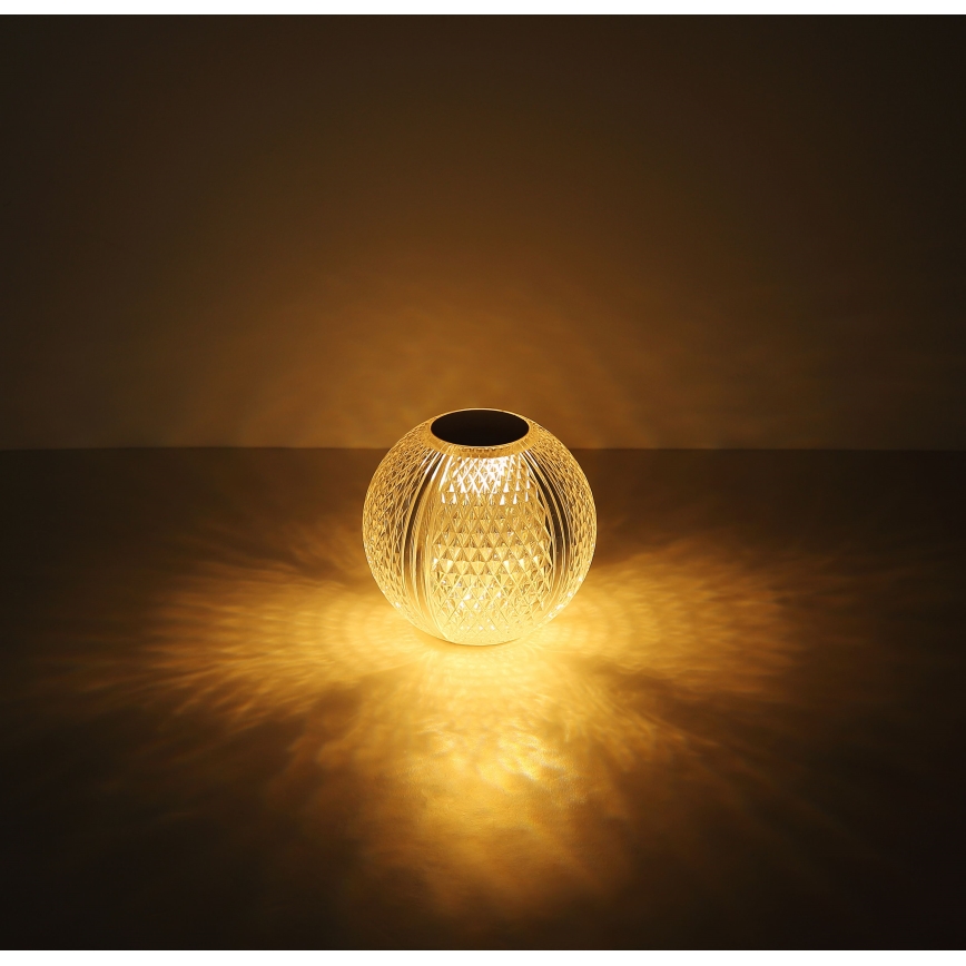 Globo - Επιτραπέζια λάμπα αφής dimming LED LED/2W/5V 1200 mAh USB διαφανής
