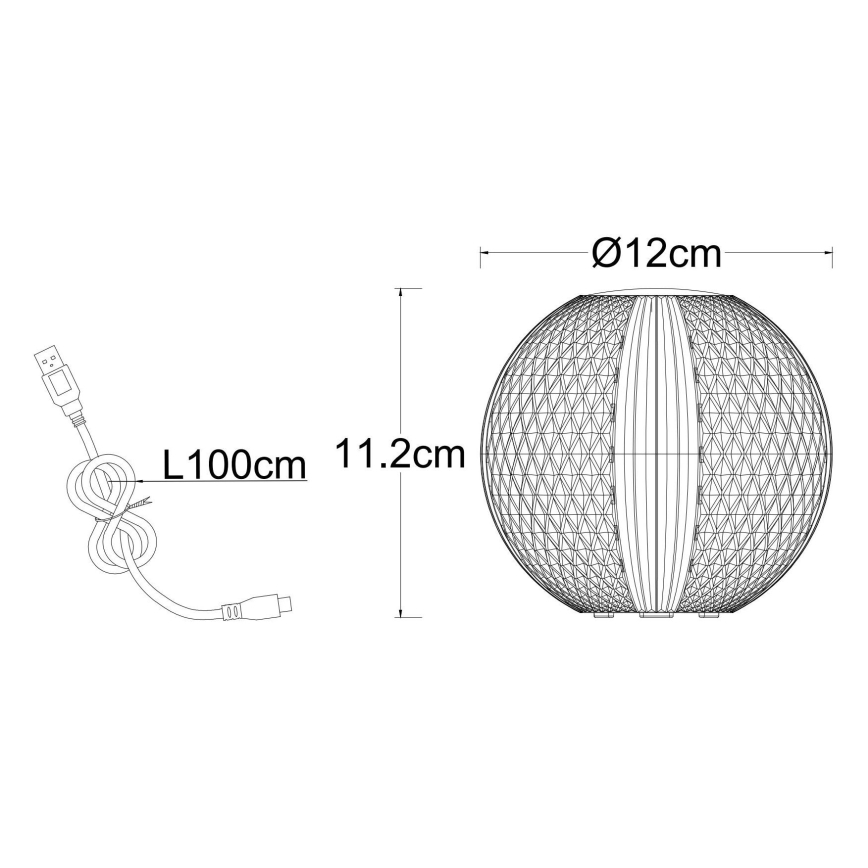 Globo - Επιτραπέζια λάμπα αφής dimming LED LED/2W/5V 1200 mAh USB διαφανής