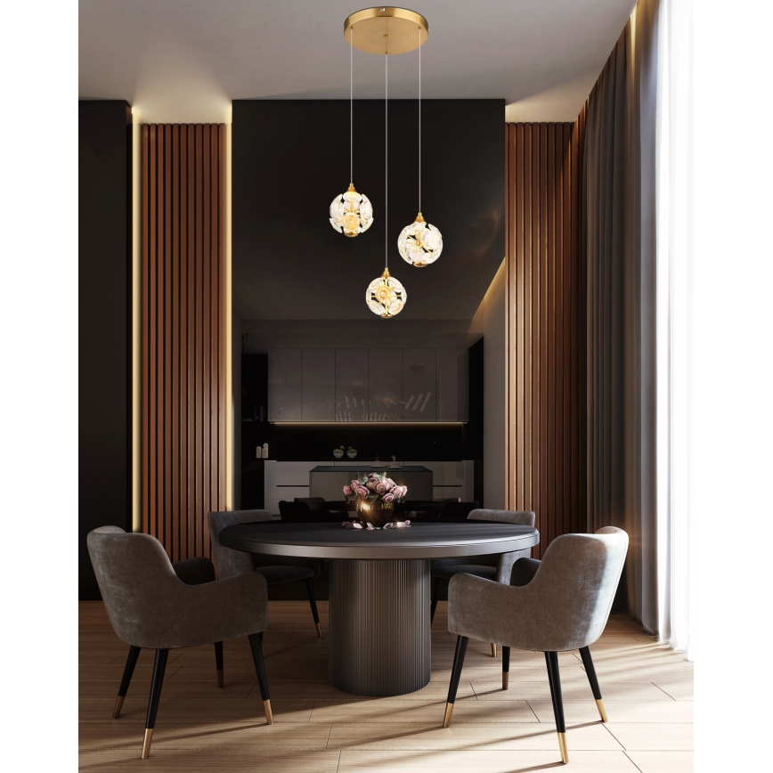 Globo - LED κρεμαστό φωτιστικό σε καλώδιο LED/24W/230V 3000K χρυσό