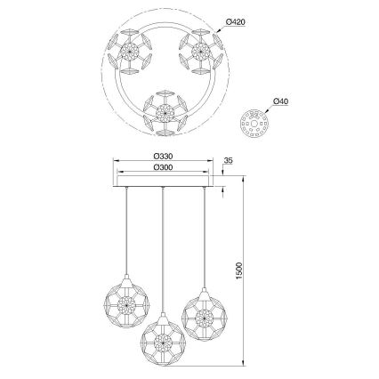Globo - Κρεμαστό φωτιστικό LED με καλώδιο LED/24W/230V