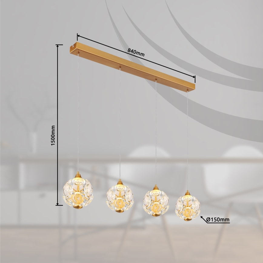 Globo - Κρεμαστό LED φωτιστικό με καλώδιο LED/32W/230V 3000K χρυσό