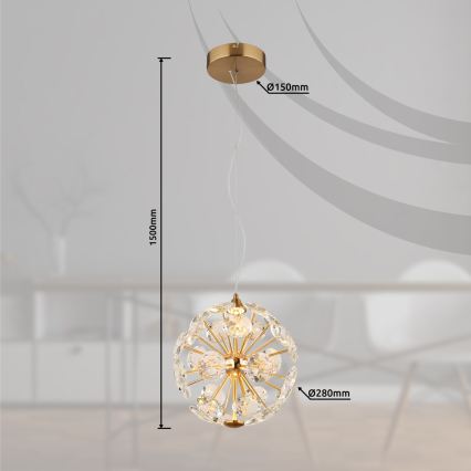 Globo - LED φωτιστικό οροφής με καλώδιο LED/12W/230V 3000K χρυσό