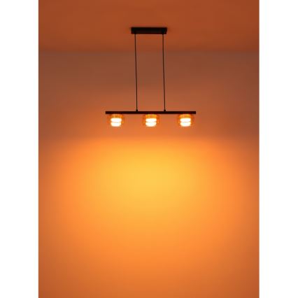 Globo -  Κρεμαστό φωτιστικό οροφής LED 3xGX53/6W/230V φιμέ/καφέ