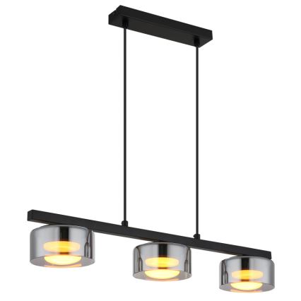 Globo -  Κρεμαστό φωτιστικό οροφής LED 3xGX53/6W/230V φιμέ/μαύρο