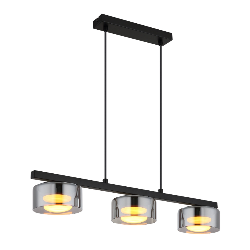 Globo -  Κρεμαστό φωτιστικό οροφής LED 3xGX53/6W/230V φιμέ/μαύρο