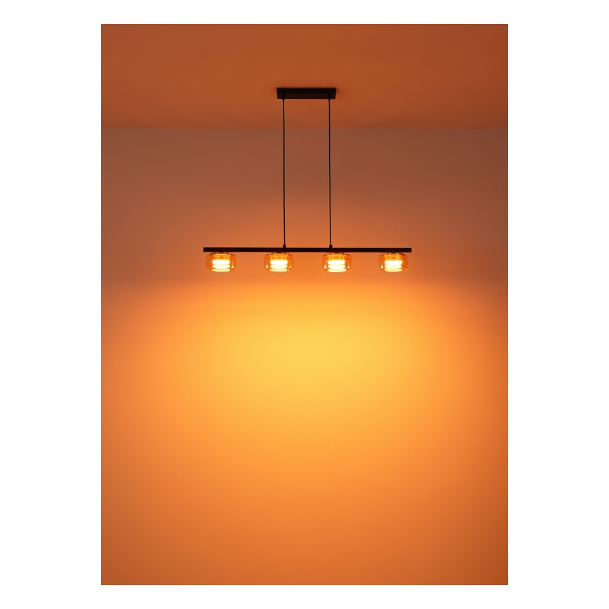 Globo -  Κρεμαστό φωτιστικό οροφής LED 4xGX53/6W/230V φιμέ/καφέ