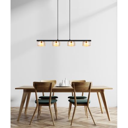 Globo -  Κρεμαστό φωτιστικό οροφής LED 4xGX53/6W/230V φιμέ/καφέ