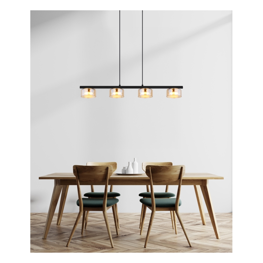 Globo -  Κρεμαστό φωτιστικό οροφής LED 4xGX53/6W/230V φιμέ/καφέ