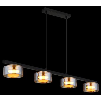 Globo -  Κρεμαστό φωτιστικό οροφής LED 4xGX53/6W/230V φιμέ/καφέ