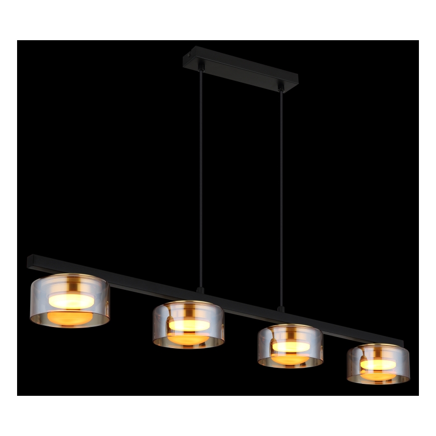 Globo -  Κρεμαστό φωτιστικό οροφής LED 4xGX53/6W/230V φιμέ/καφέ