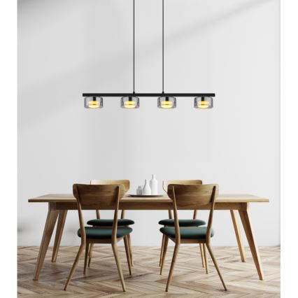 Globo -  Κρεμαστό φωτιστικό οροφής LED 4xGX53/6W/230V φιμέ/μαύρο