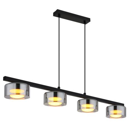 Globo -  Κρεμαστό φωτιστικό οροφής LED 4xGX53/6W/230V φιμέ/μαύρο
