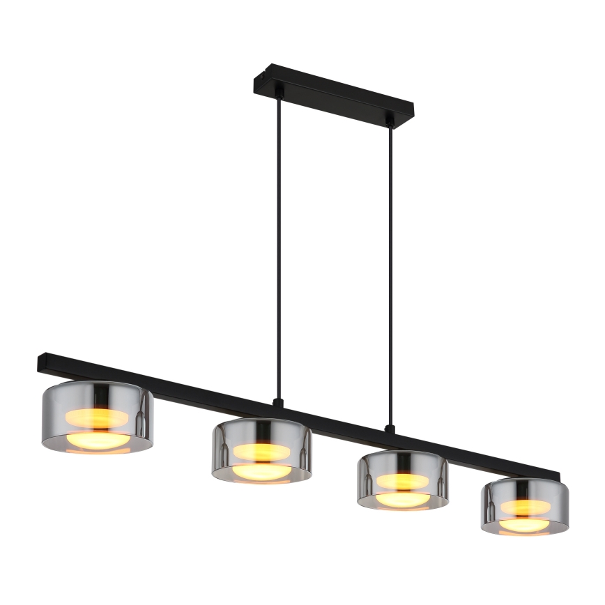 Globo -  Κρεμαστό φωτιστικό οροφής LED 4xGX53/6W/230V φιμέ/μαύρο