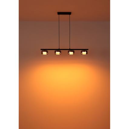 Globo -  Κρεμαστό φωτιστικό οροφής LED 4xGX53/6W/230V φιμέ/μαύρο