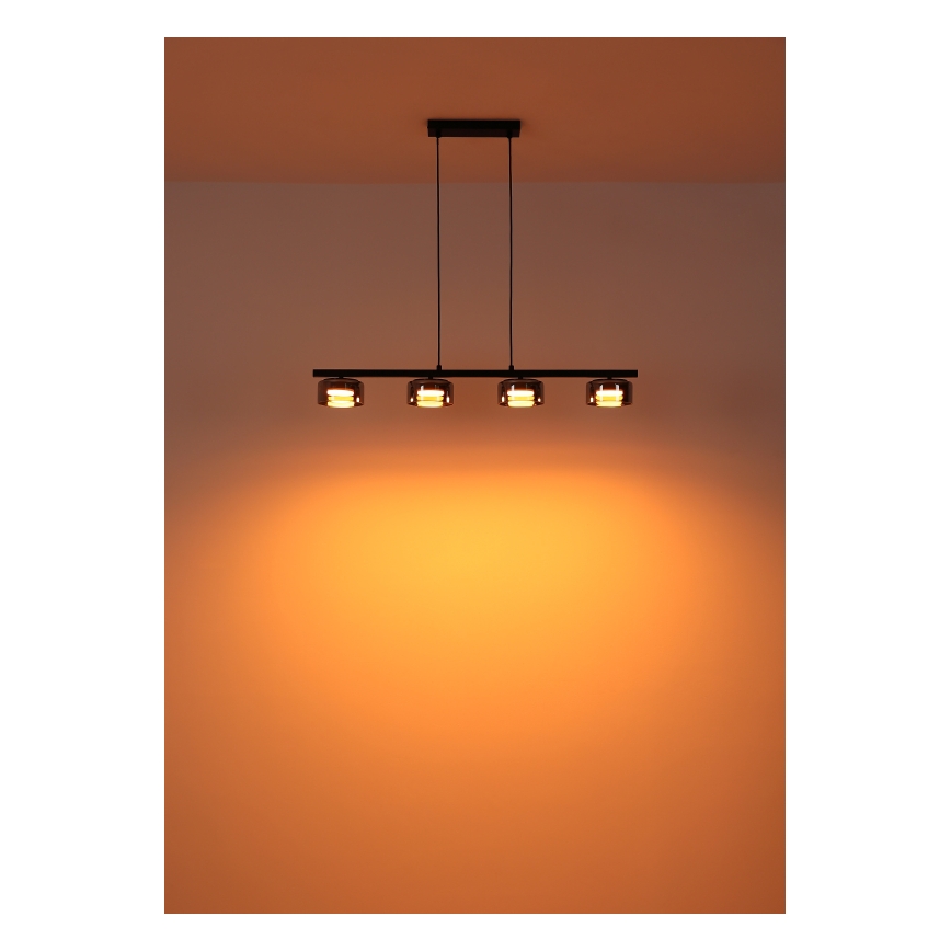 Globo -  Κρεμαστό φωτιστικό οροφής LED 4xGX53/6W/230V φιμέ/μαύρο