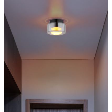 Globo - Φωτιστικό οροφής LED 1xGX53/6W/230V διάμετρος 13 cm φιμέ/μαύρο