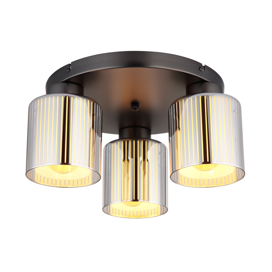 Globo - Φωτιστικό οροφής 3xE27/60W/230V γυαλιστερό χρώμιο, διάμ. 34,5 cm