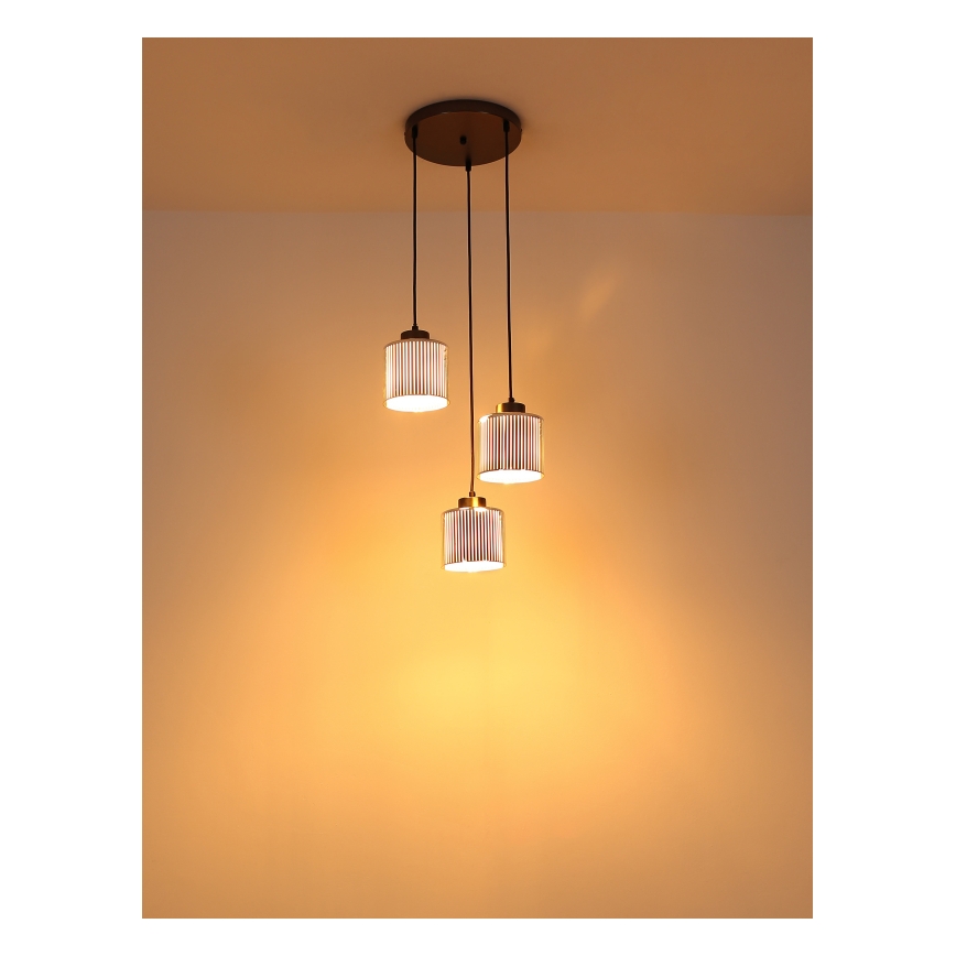 Globo - Κρεμαστό φωτιστικό οροφής 3xE27/60W/230V γυαλιστερό χρώμιο διάμετρος 33 cm