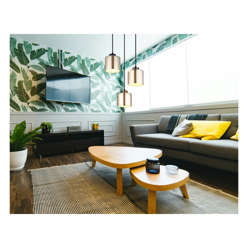 Globo - Κρεμαστό φωτιστικό οροφής 3xE27/60W/230V γυαλιστερό χρώμιο διάμετρος 33 cm