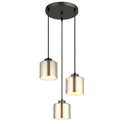 Globo - Κρεμαστό φωτιστικό οροφής 3xE27/60W/230V γυαλιστερό χρώμιο διάμετρος 33 cm