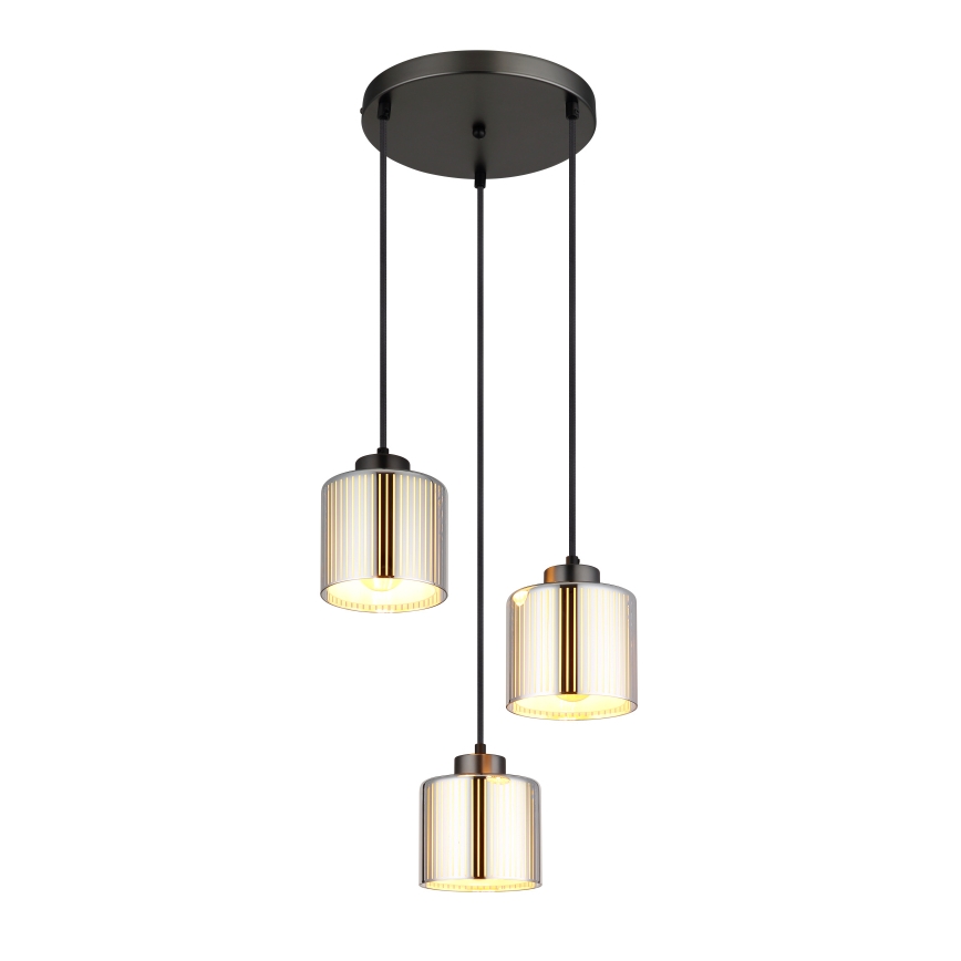Globo - Κρεμαστό φωτιστικό οροφής 3xE27/60W/230V γυαλιστερό χρώμιο διάμετρος 33 cm