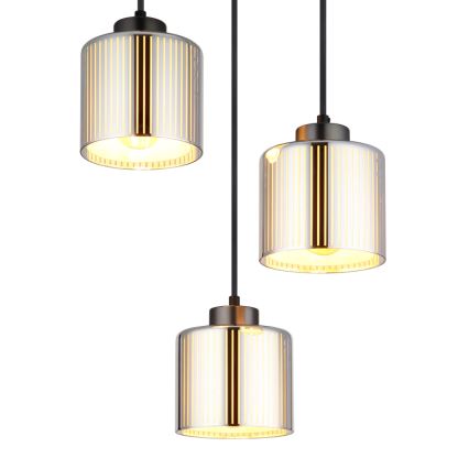 Globo - Κρεμαστό φωτιστικό οροφής 3xE27/60W/230V γυαλιστερό χρώμιο διάμετρος 33 cm