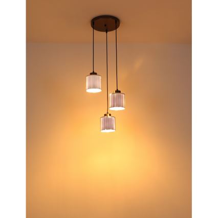Globo - Κρεμαστό φωτιστικό οροφής 3xE27/60W/230V γυαλιστερό χρώμιο διάμετρος 33 cm