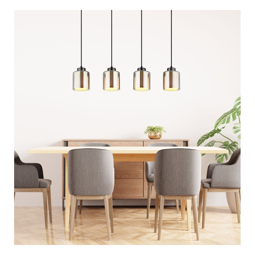 Globo - Κρεμαστό φωτιστικό οροφής 4xE27/60W/230V γυαλιστερό χρώμιο