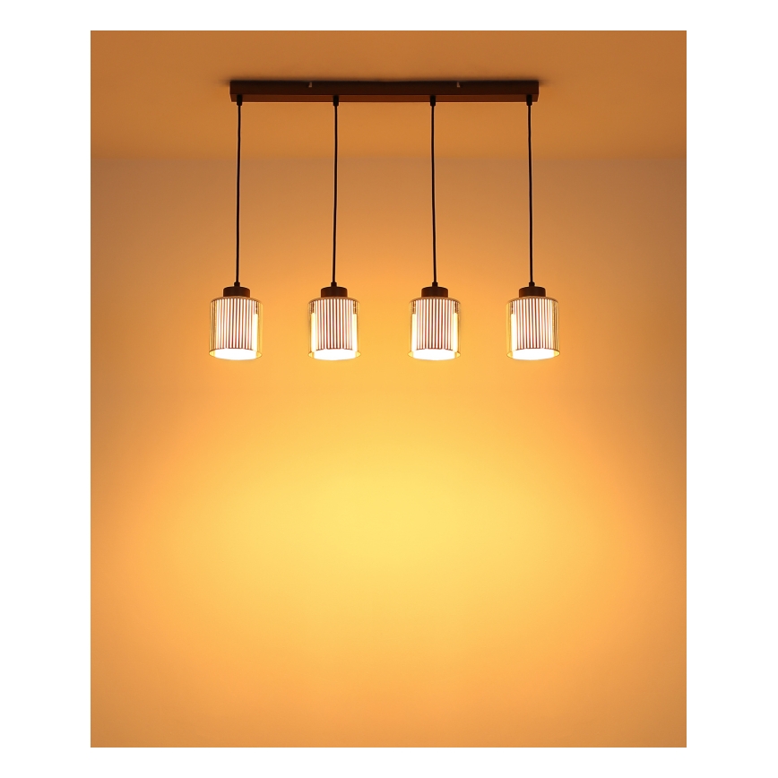 Globo - Κρεμαστό φωτιστικό οροφής 4xE27/60W/230V γυαλιστερό χρώμιο