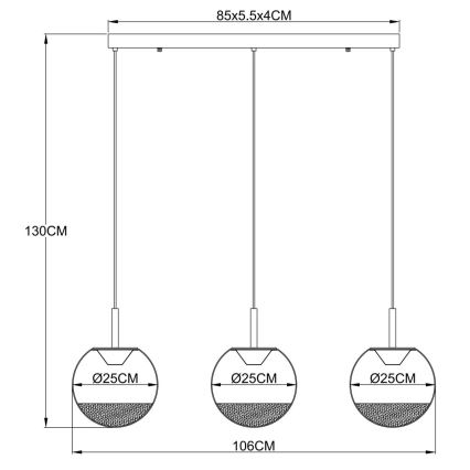 Globo - Κρεμαστό φωτιστικό LED σε σύρμα LED/20W/230V