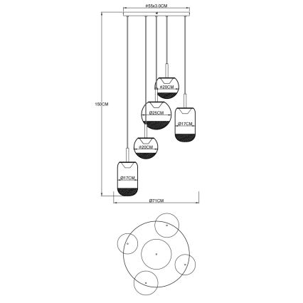 Globo - Κρεμαστό φωτιστικό LED σε καλώδιο LED/35W/230V