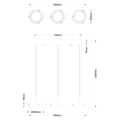 Globo - LED κρεμαστό φωτιστικό με καλώδιο LED/30W/230V 3000K